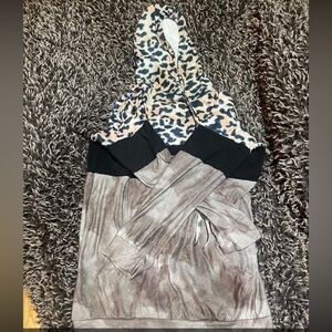 Leopard Print and Gray Hoodie